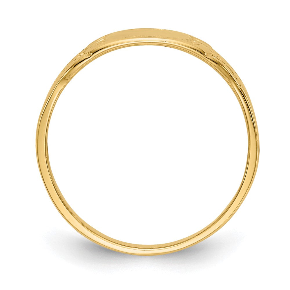 14K Gelbgold Polierter Rechteckiger Baby-Siegelring