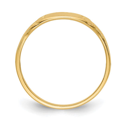 14K Gelbgold Polierter Rechteckiger Baby-Siegelring