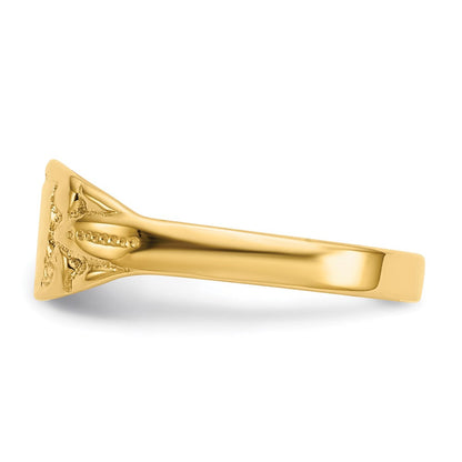 14K Gelbgold Polierter Rechteckiger Baby-Siegelring