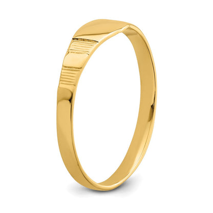 14K Gelbgold Poliert Quadratisch Baby Siegel Ring