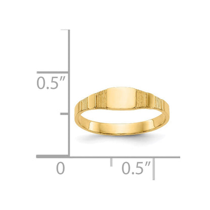 14K Gelbgold Poliert Quadratisch Baby Siegel Ring