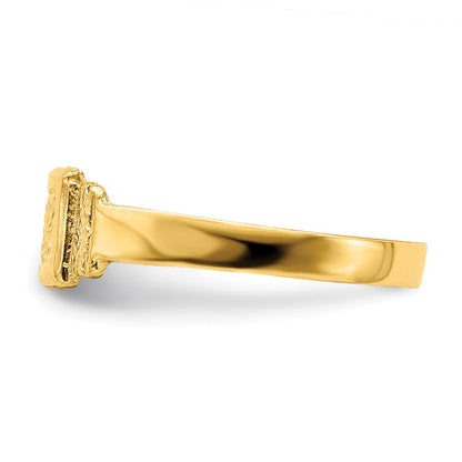 14K Gelbgold Rechteck-Babyring