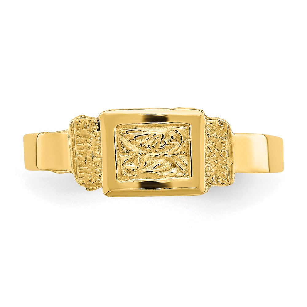 14K Gelbgold Rechteck-Babyring