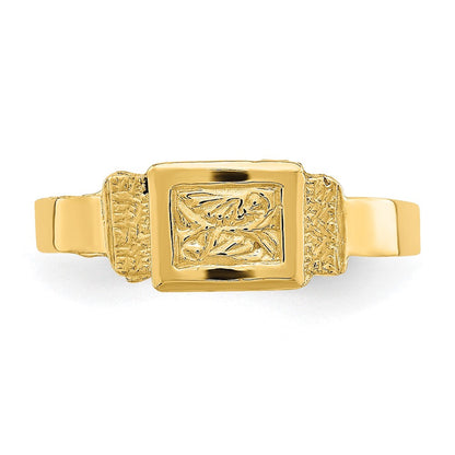 14K Gelbgold Rechteck-Babyring