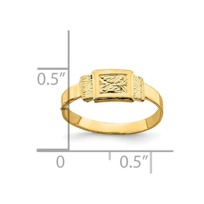 14K Gelbgold Rechteck-Babyring