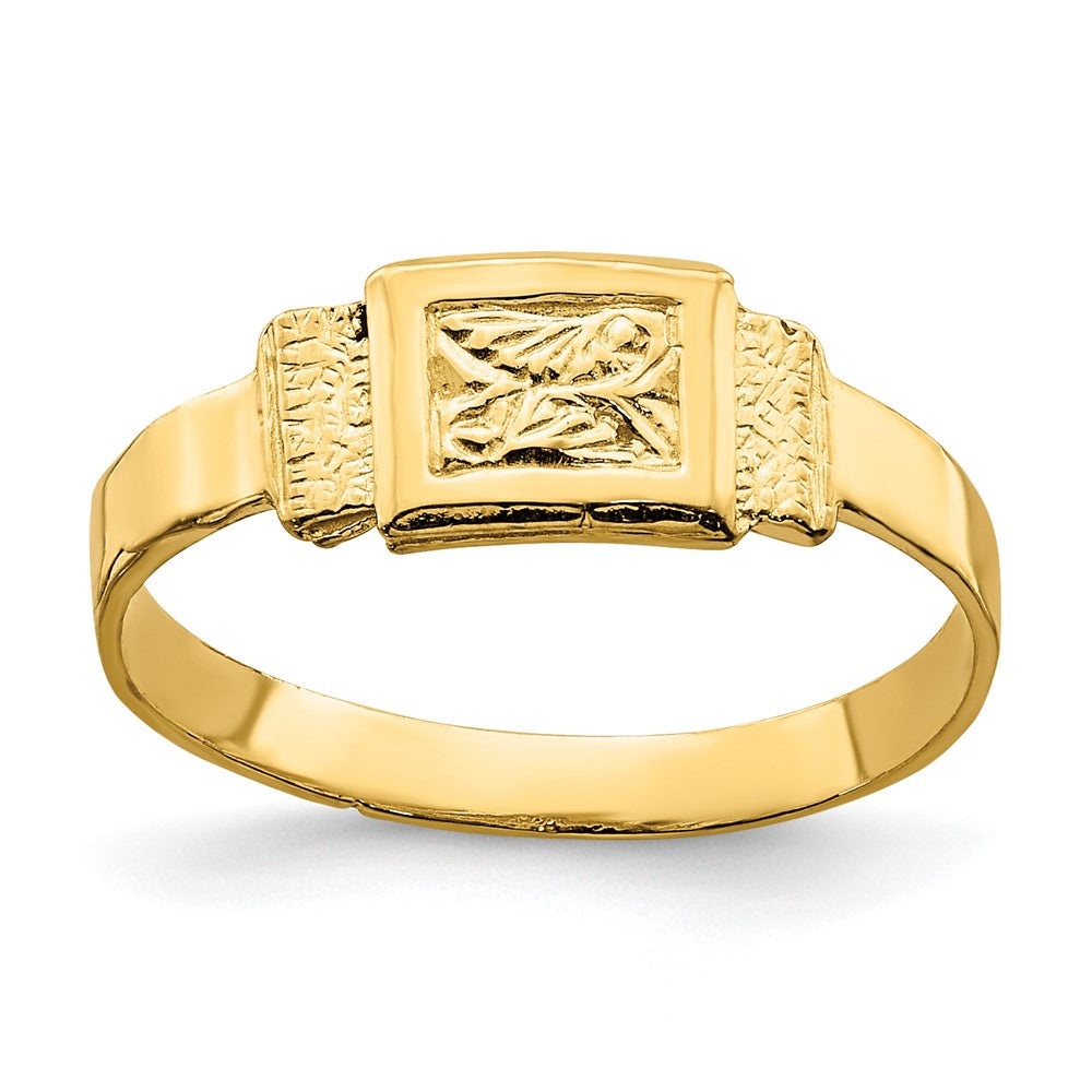 14K Gelbgold Rechteck-Babyring