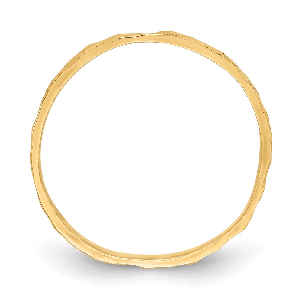 14K Gelbgold Diamantiert Zig-zag Design Ring Childs Ring
