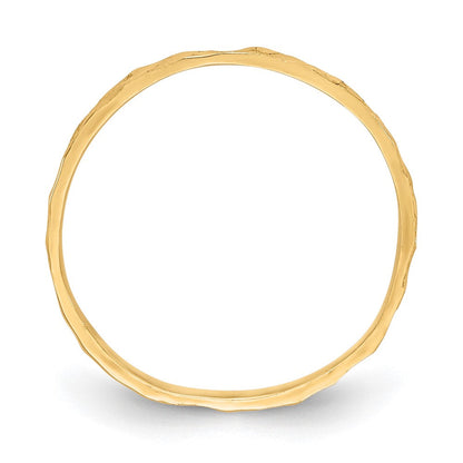 14K Gelbgold Diamantiert Zig-zag Design Ring Childs Ring