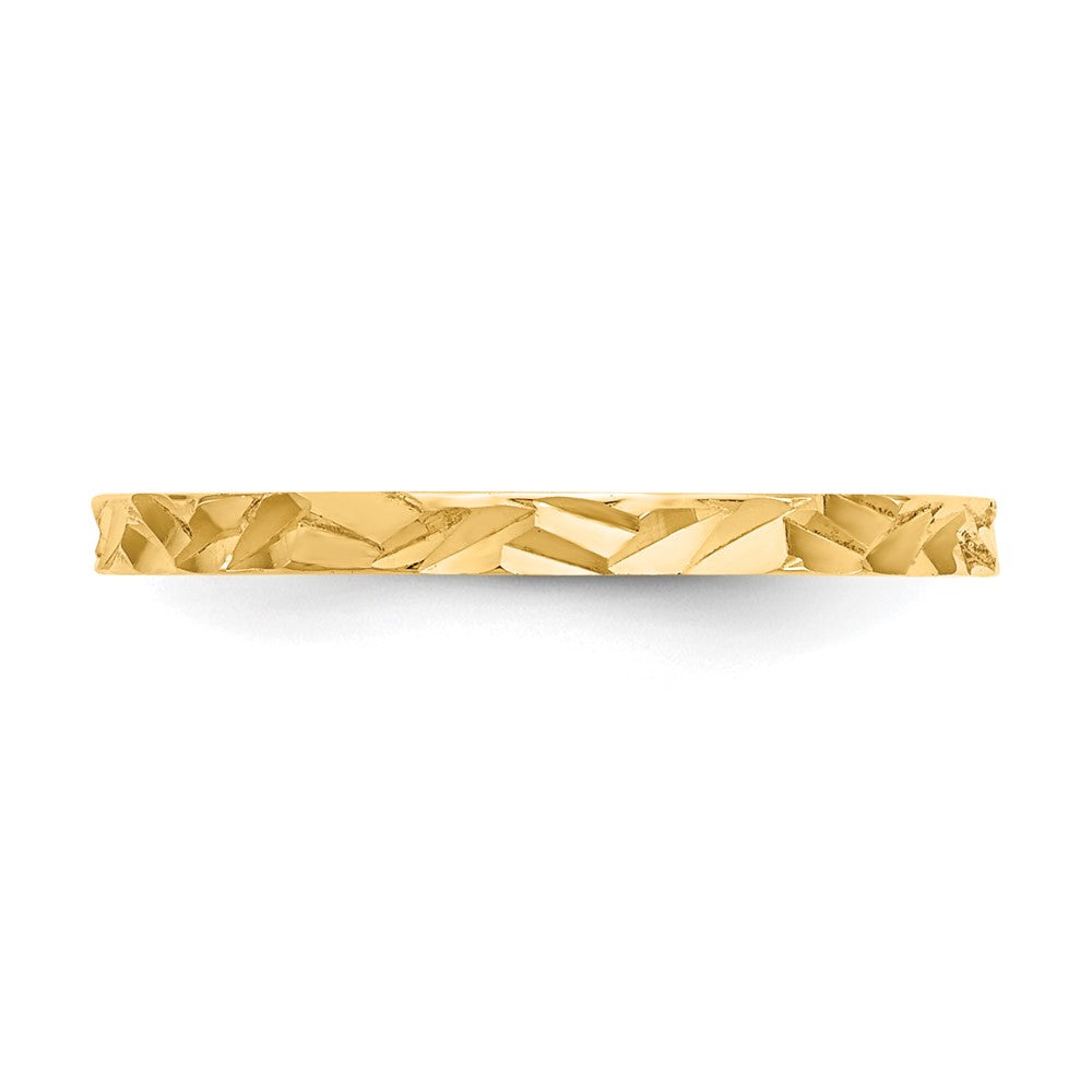 14K Gelbgold Diamantiert Zig-zag Design Ring Childs Ring