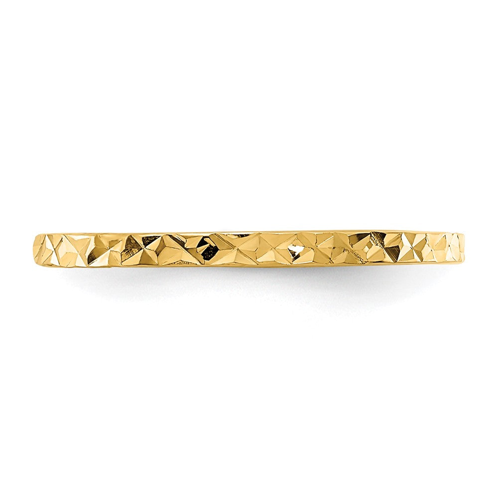 14K Gelbgold Diamantiert Zig-zag Design Ring Childs Ring