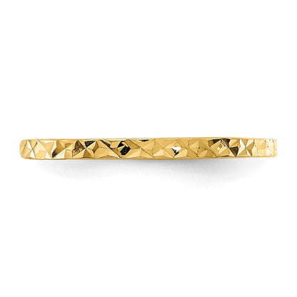 14K Gelbgold Diamantiert Zig-zag Design Ring Childs Ring