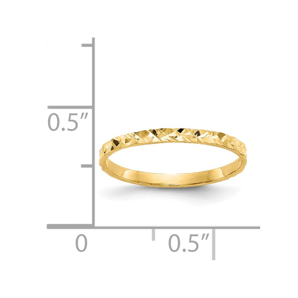 14K Gelbgold Ring mit diamantgeschliffenem Design für Kinder