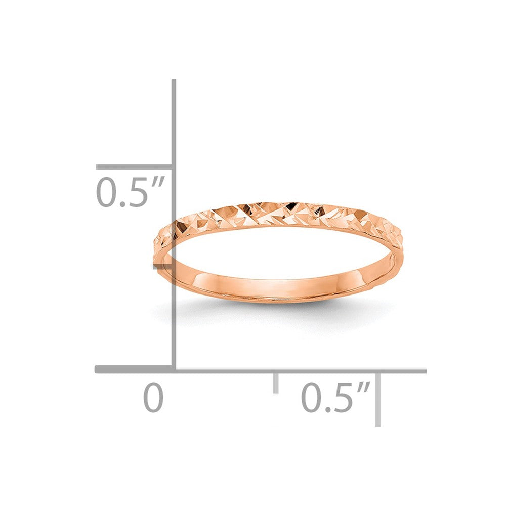14K Roségold Ring mit Diamantschliff-Design für Kinder