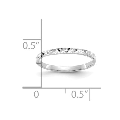 14K Weißgold Diamant-geschliffener Design-Ring für Kinder
