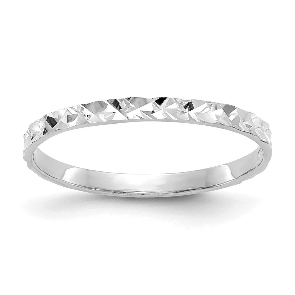 14K Weißgold Diamant-geschliffener Design-Ring für Kinder
