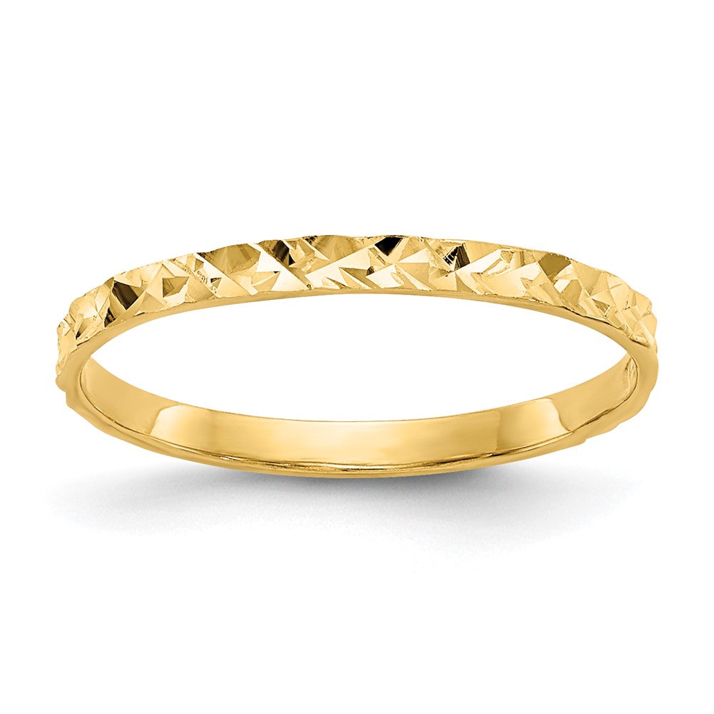 14K Gelbgold Ring mit diamantgeschliffenem Design für Kinder