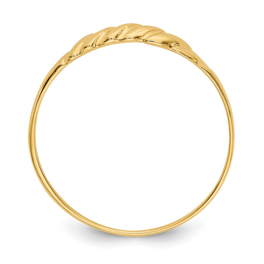 14K Gelbgold Ring mit diamantgeschliffener, texturierter, gerippter Dome-Struktur