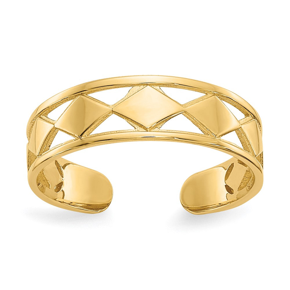 14K Gelbgold Diamant Shapes Zehenring