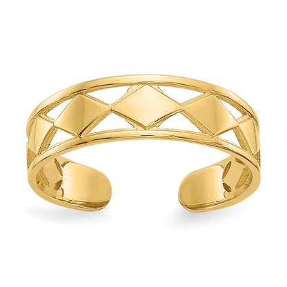 14K Gelbgold Diamant Shapes Zehenring
