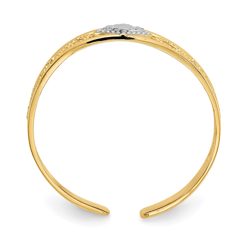 14K Gelb & Rhodium Diamantiert Zehenring