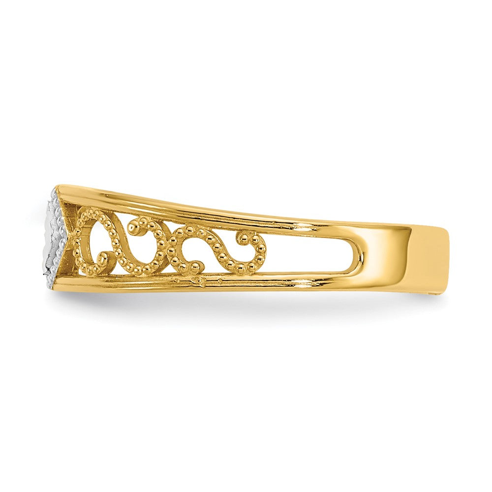 14K Gelb & Rhodium Diamantiert Zehenring