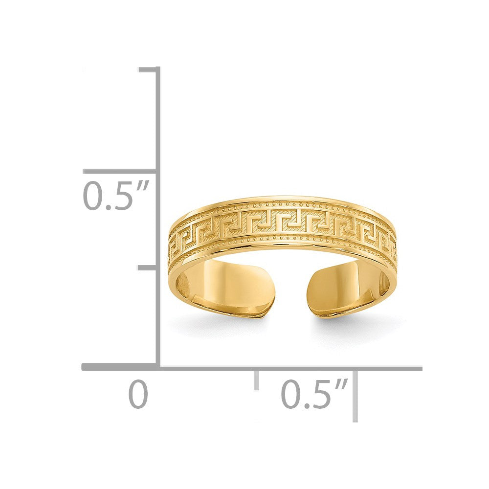 14K Gelbgold Greek Key Zehenring