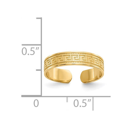 14K Gelbgold Greek Key Zehenring