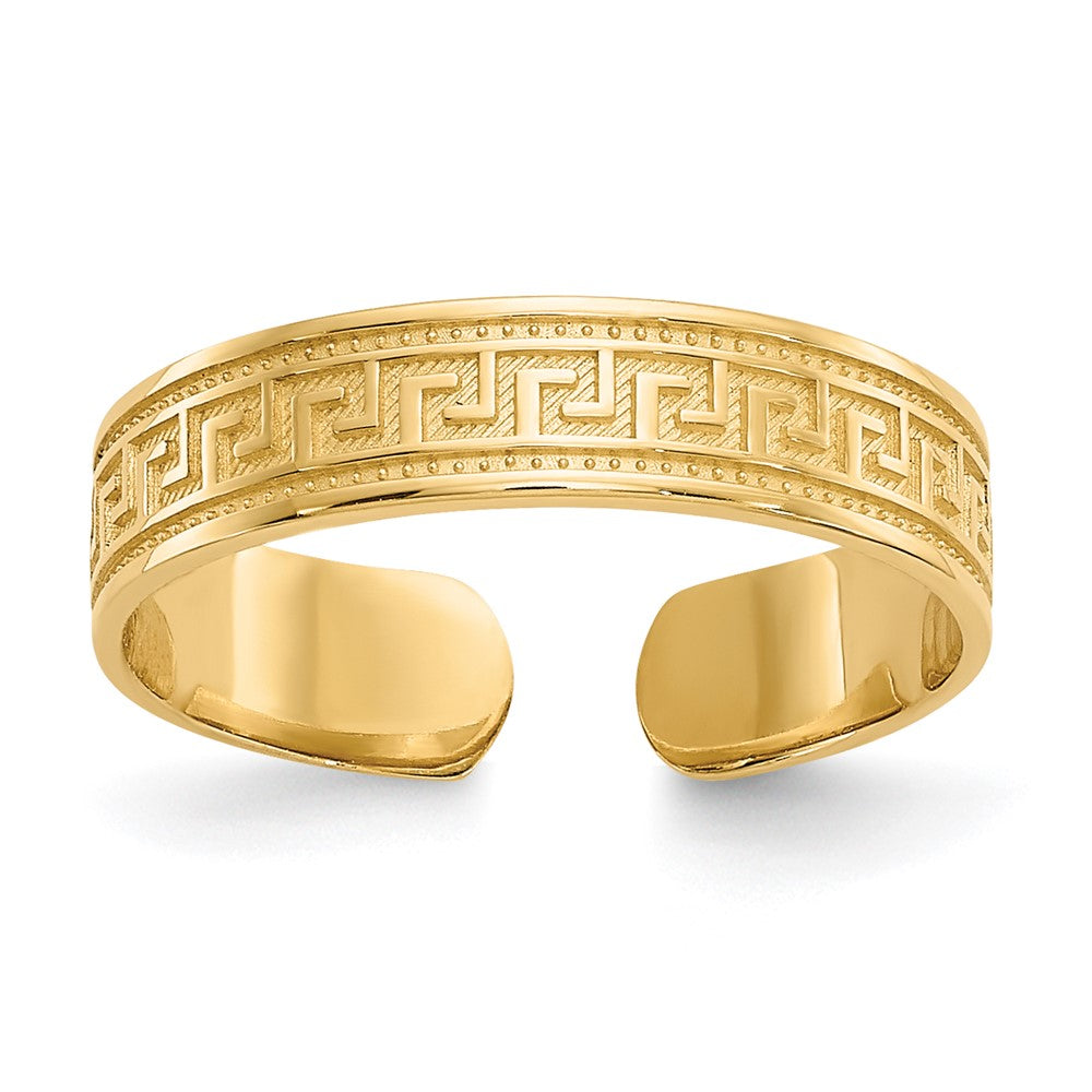 14K Gelbgold Greek Key Zehenring