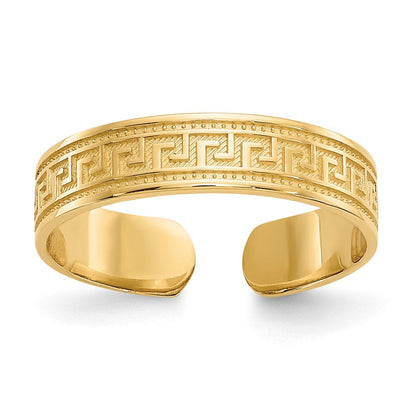 14K Gelbgold Greek Key Zehenring