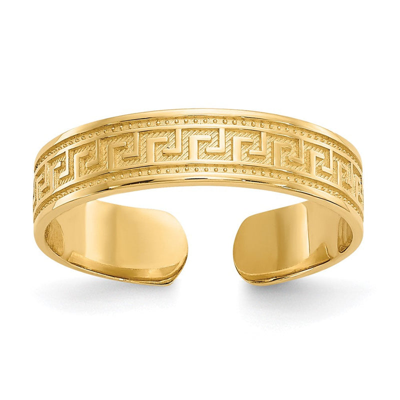 14K Gelbgold Greek Key Zehenring