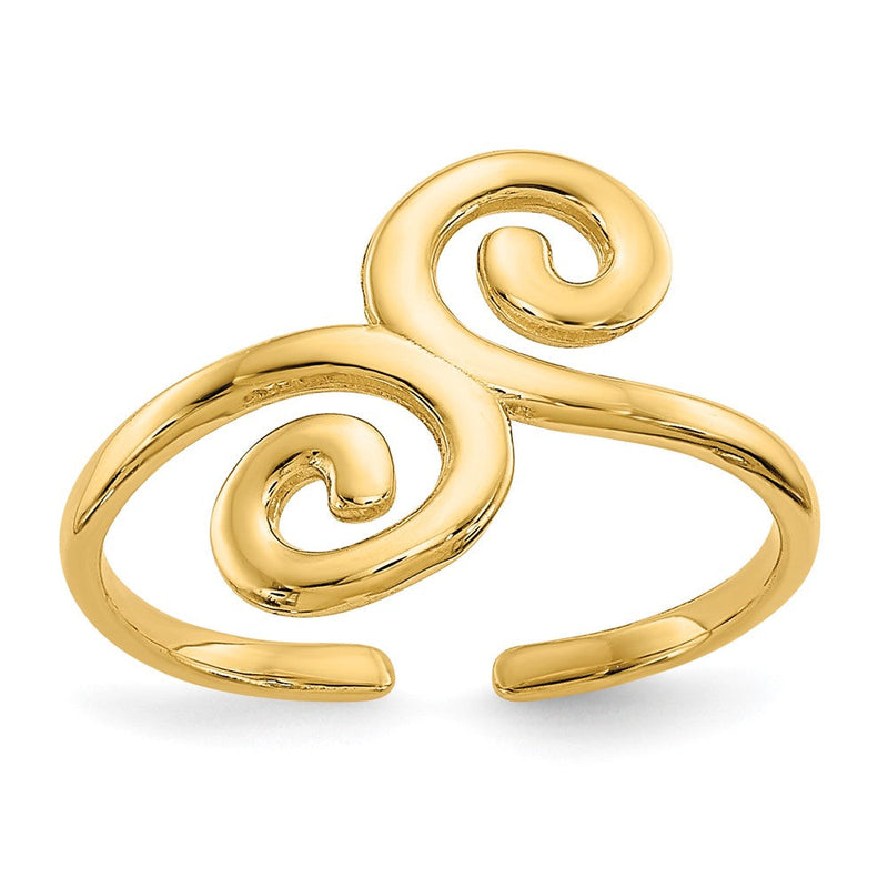 14K Gelbgold Wirbel Zehenring