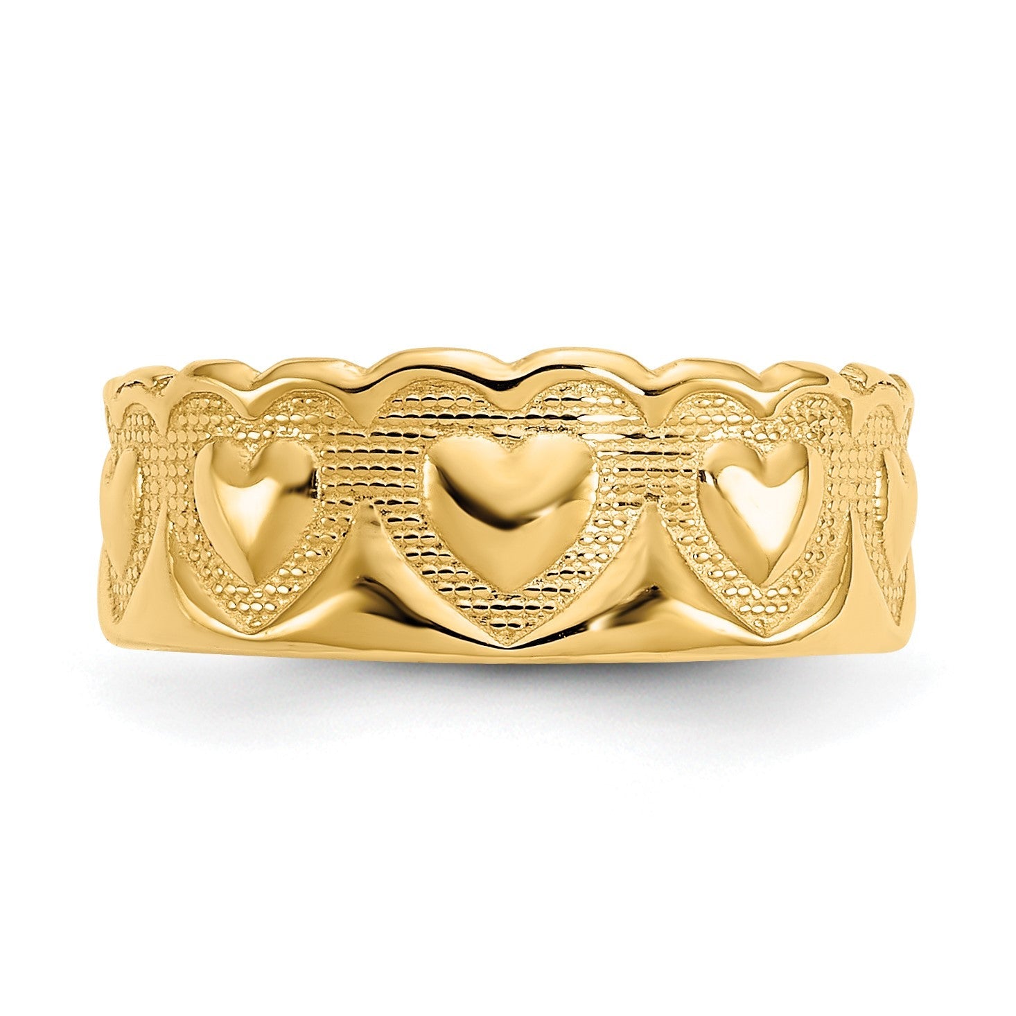 14K Gelbgold Herz-Zehenring