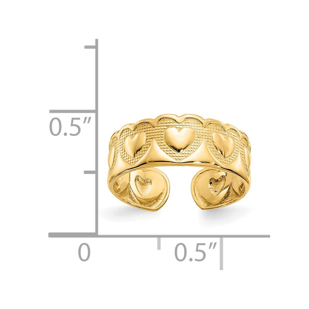14K Gelbgold Herz-Zehenring