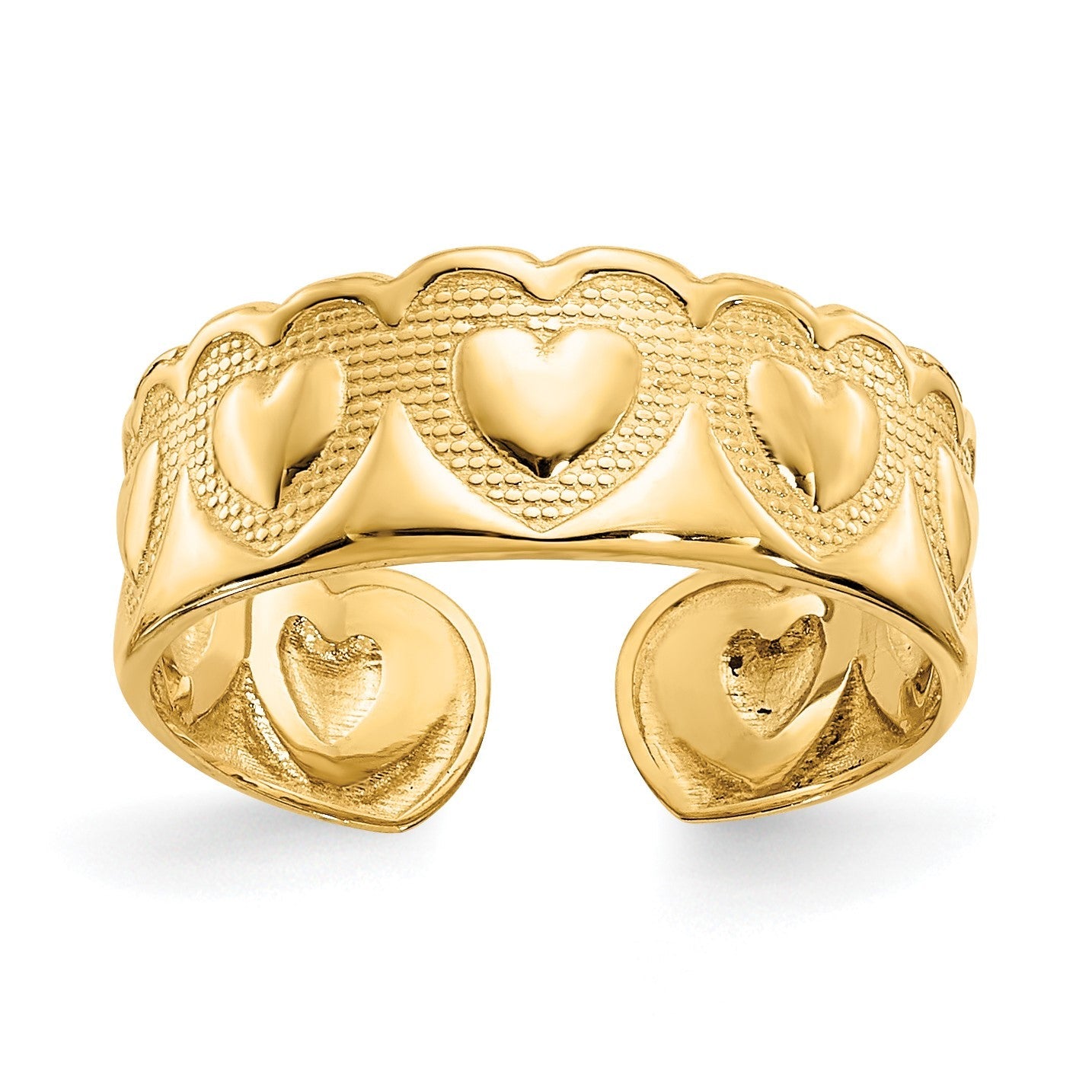 14K Gelbgold Herz-Zehenring
