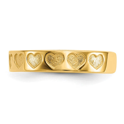 14K Gelbgold Herz Zehenring