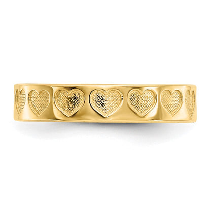 14K Gelbgold Herz Zehenring