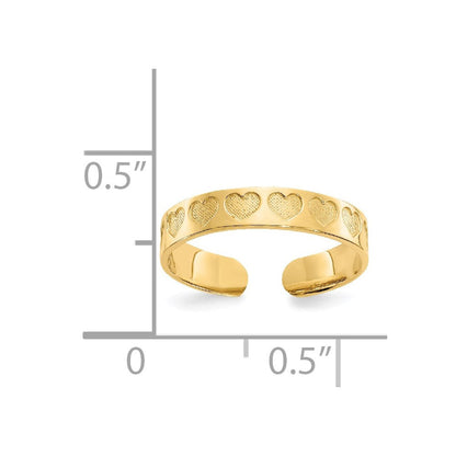 14K Gelbgold Herz Zehenring