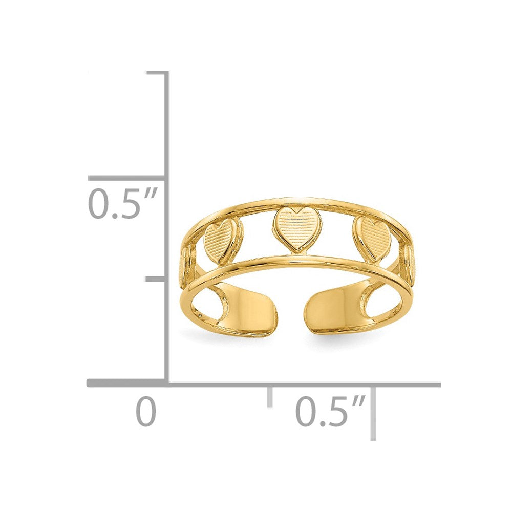 14K Gelbgold Herz Zehenring