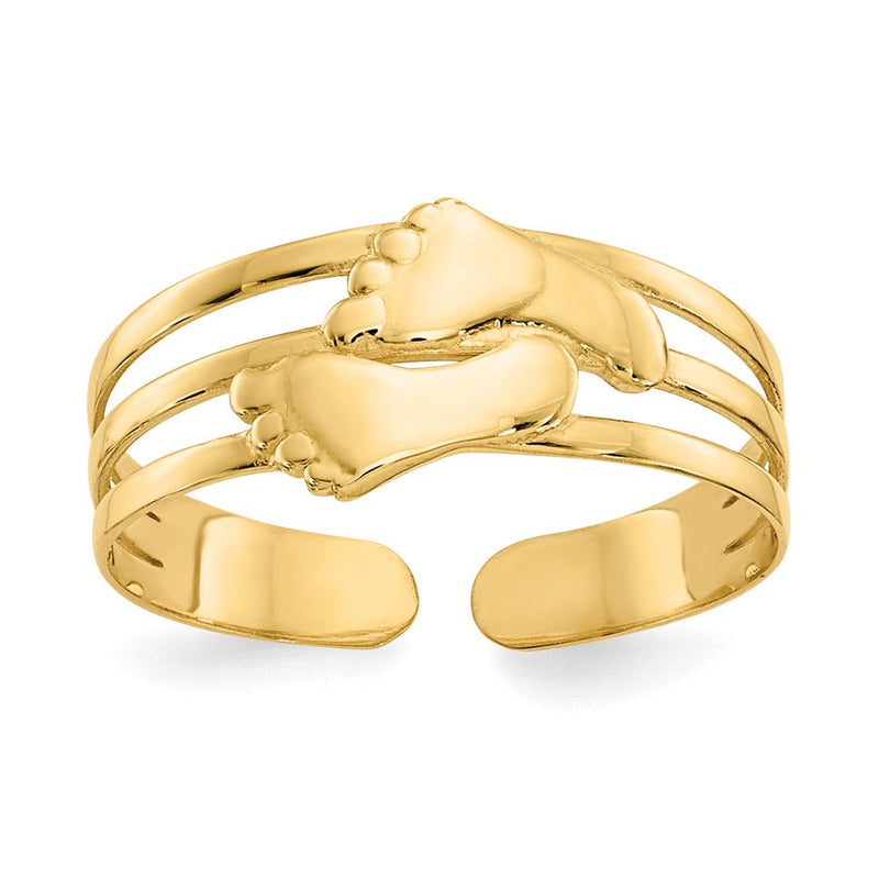 14K Gelbgold Bare Feet Zehenring