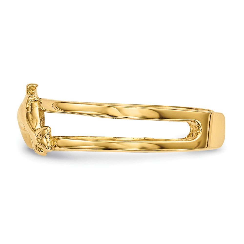 14K Gelbgold Zehenring mit Delfinen