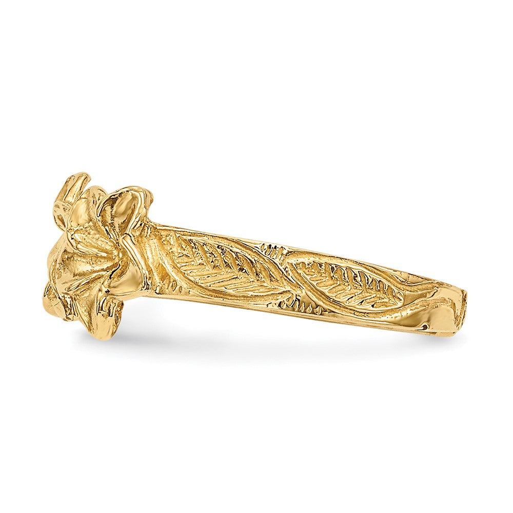 14K Gelbgold Poliert Blumen Zehenring