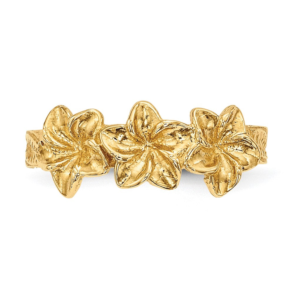 14K Gelbgold Poliert Blumen Zehenring