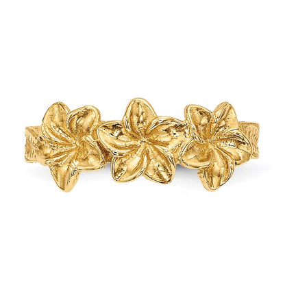 14K Gelbgold Poliert Blumen Zehenring
