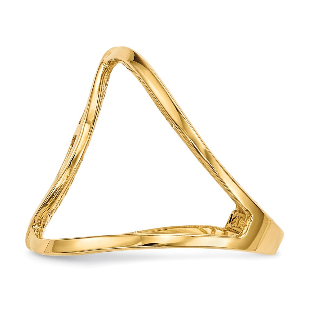 14K Gelbgold Ring mit Kreuz und Fisch-Symbol, poliert