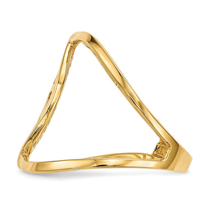 14K Gelbgold Ring mit Kreuz und Fisch-Symbol, poliert