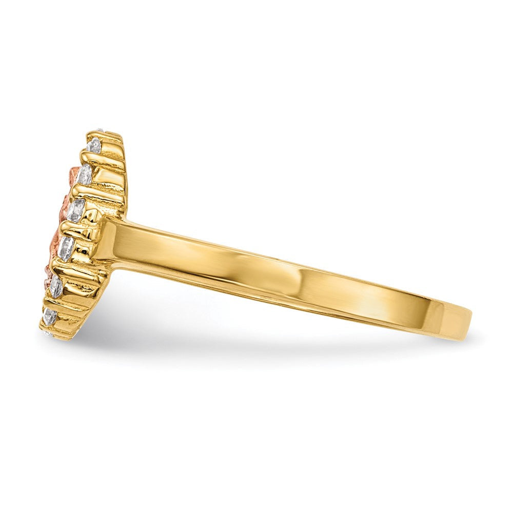 14K Bicolor Weiß Rhodium Zirkonia Damen Of Guadalupe Ring