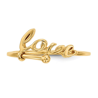 14K Gelbgold Ring „Love“, poliert