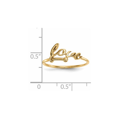 14K Gelbgold Ring „Love“, poliert