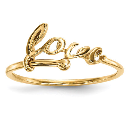 14K Gelbgold Ring „Love“, poliert