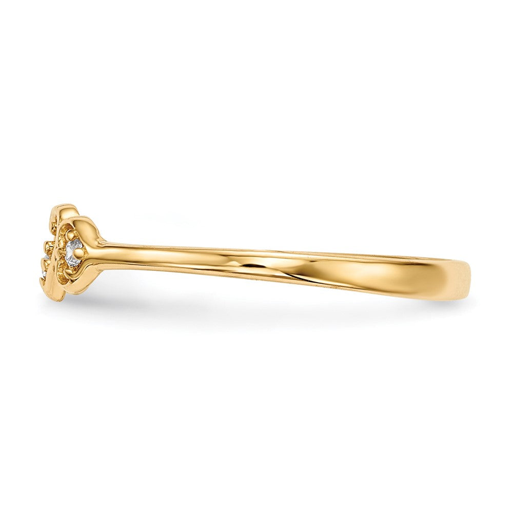 14K Gelbgold Zirkonia 3-hearts Ring